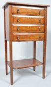 An early 20th century mahogany bedside chest of four drawers,