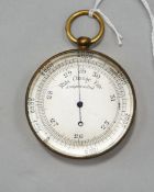 A pocket barometer, with silvered dial, probably early 20th century,