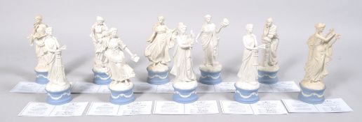 Ten Wedgwood Jasperware models of classical muses, from a limited edition of 12,500,