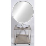 Durlston Design Ltd - A 1970's retro vintage round mirror on stand along with a Howard Miller two