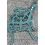 Two pairs of cast iron bench ends, of plain form, overall 78cm,