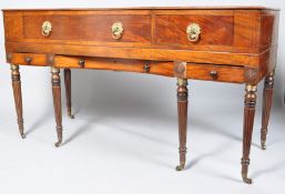 A George III square piano converted to a dressing table with two drawers above two short drawers,