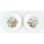 Two mid 19th century children's plates with daisy edge borders,