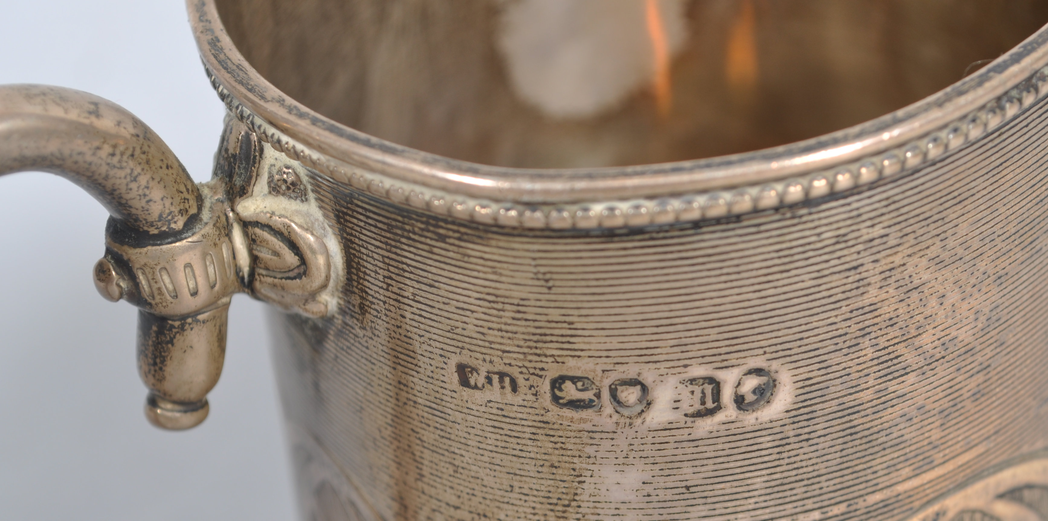 A silver mug of plain cylindrical tapering form, - Image 3 of 3