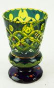 A Bohemian blue flashed yellow goblet,