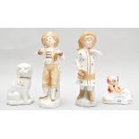 A pair of Continental Staffordshire figures,