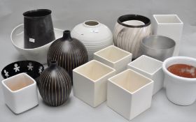 A collection of flower pots and vases, to include Alessi, Aza, Boda, Nova and more,