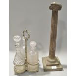 A metal column lamp base, 54cm high,