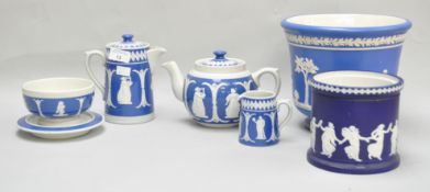 A group of Jasperware style pieces,