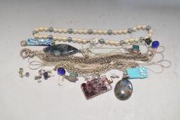 A group of assorted silver jewellery