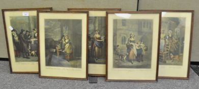 A set of five 'Cries of London' prints, 42.5cm x 31.
