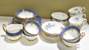 Two part tea services to include Gainsborough and Foley comprising cups and saucers, plates,