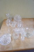 A selection of glassware, to include a decanter,