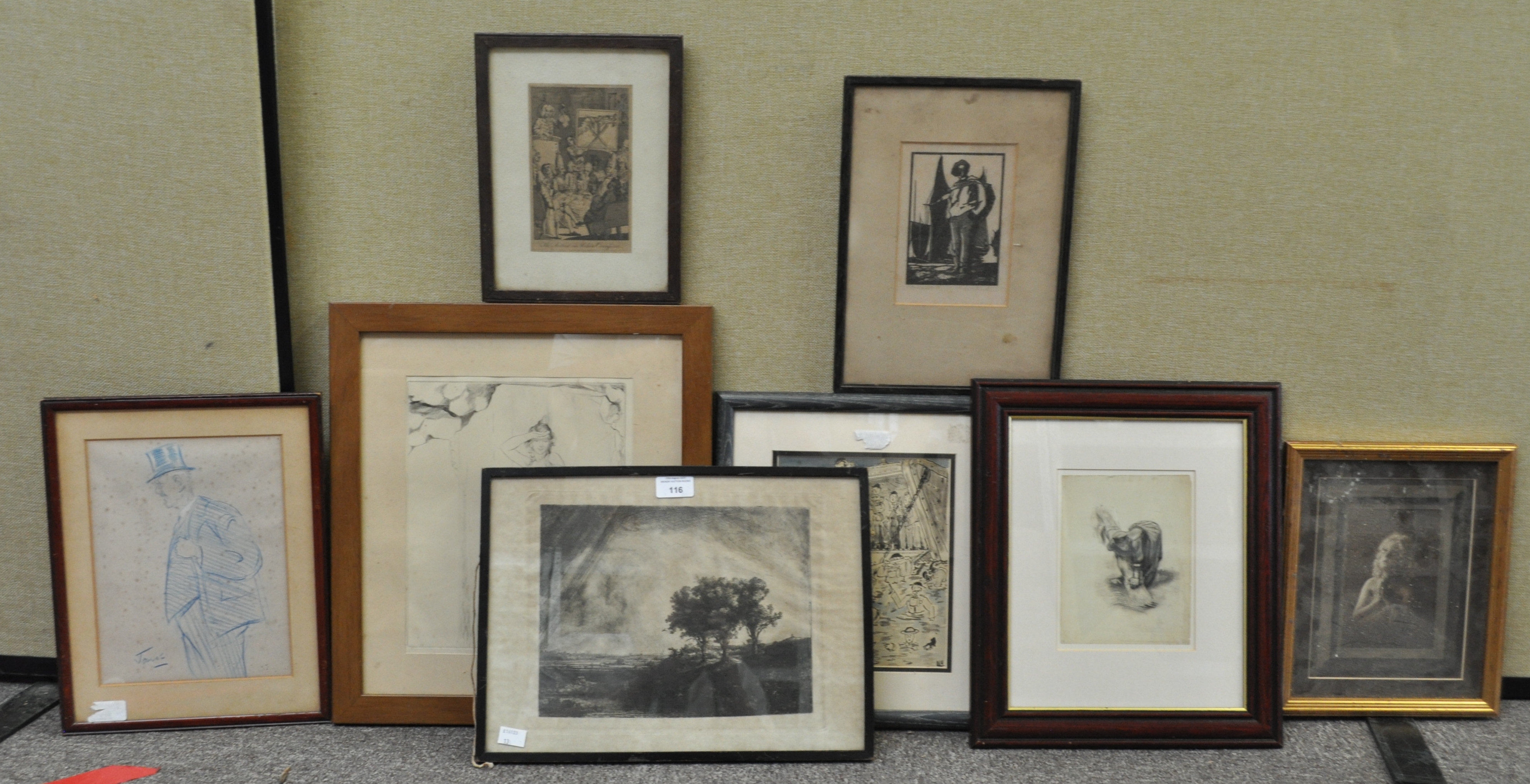 A group of etchings and other pictures