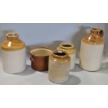 A collection of Price of Bristol style stoneware flagons and other items (1 box)