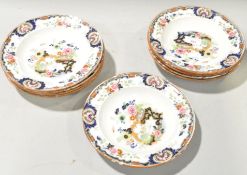 A set of nine Staffordshire Ironstone 'Japan' pattern dessert plates
