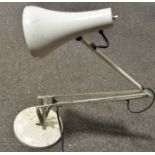 A white finished Herbert Terry & Sons anglepoise 90 lamp on round base,