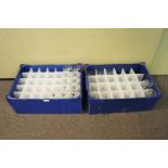 Two boxes of caterer's glasses