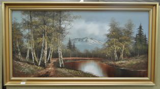 A landscape , oil on canvas, 133cm x 72.
