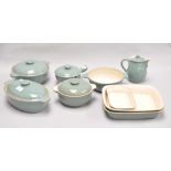 A group of Denby Stoneware casserole dishes, oven dishes, a sauce dish and jug,