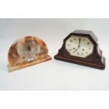 An Urgos (German) Art Deco eight day mantel clock, in oak, 31cm high,