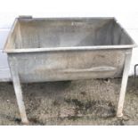 A galvanised feed trough
