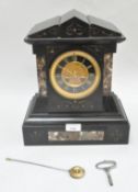 A black slate clock,