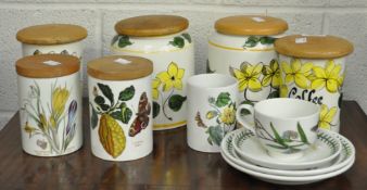 A collection of Portmeirion and other jars