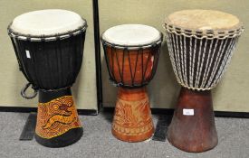 Three bongo drums