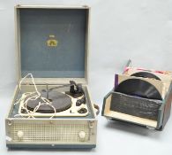 A boxed Dallas/Garrard Scala Gramophone with auto drop mechanism and a group of 78 rpm records