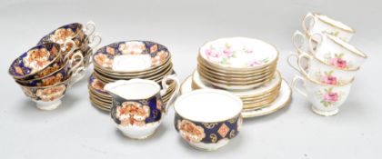 Two part tea services to include Royal Albert 'Heirloom and American Beauty'