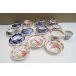 Ten 19th century cup and saucer sets, to include Coalport, Newhall and others,