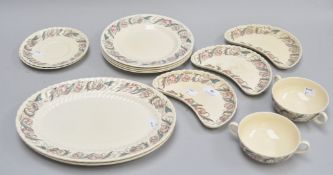 Suzie Cooper 'Endon' pattern service including serving plates, salad plates, soup bowls,