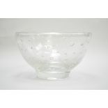 A Whitefriars William Wilson bubble control footed bowl with ground pontil,