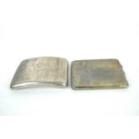 Two silver cigarette cases