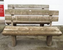 A pair of garden benches