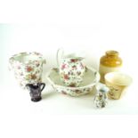 A Victorian wash set and other items