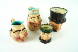 A Doulton character jug and three others