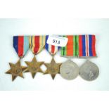 A group of WWII medals awarded to Roy Rogers