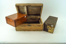 A mahogany writing slope and other boxes