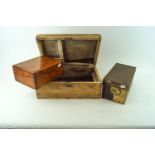 A mahogany writing slope and other boxes