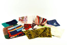 A Christian Dior scarf and other silk scarves