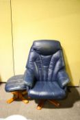 A stressless style chair and footstool