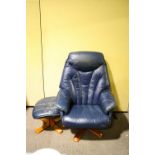 A stressless style chair and footstool