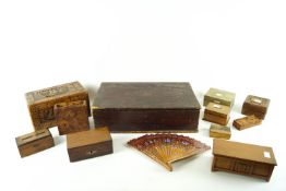A group of wood boxes