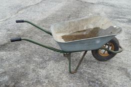 An aluminium wheelbarrow