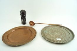 Two copper trays,