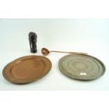 Two copper trays,