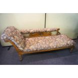 An oak chaise longue