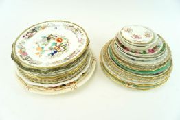 A quantity of Dresden and other 19th century and later plates